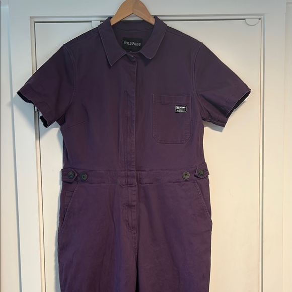 Wildfang Essential High-Waisted Coverall Purple - Picture 1 of 9